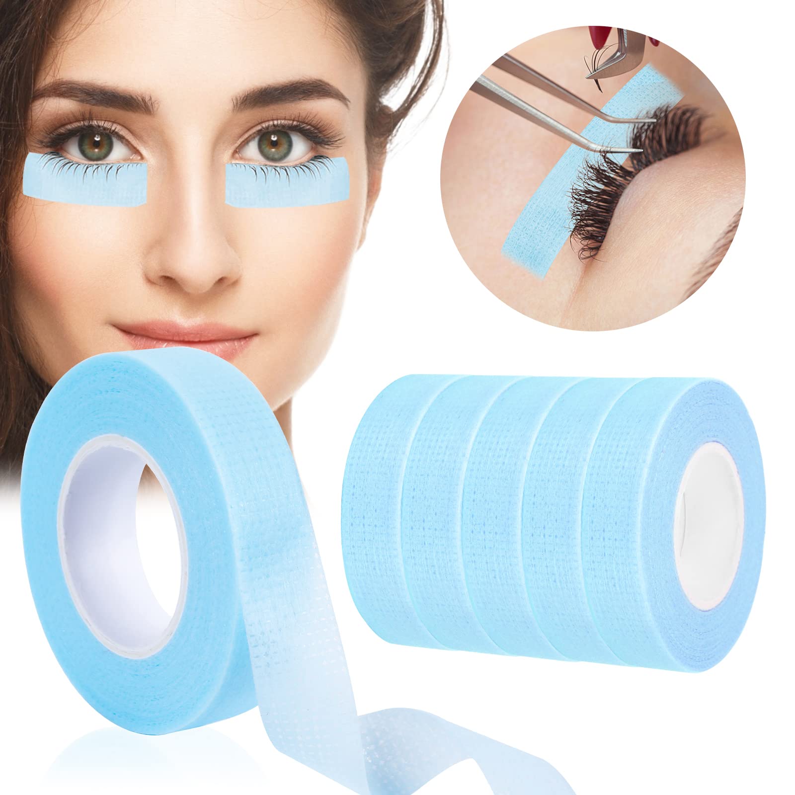 WLLHYF 6 Rolls Eyelashes Extension Tape， Breathable Medical Microporous Tape Sensitive Skin Tape Adhesive Fabric Lash Tape for Professional Individual Makeup Eye Lashes Tools