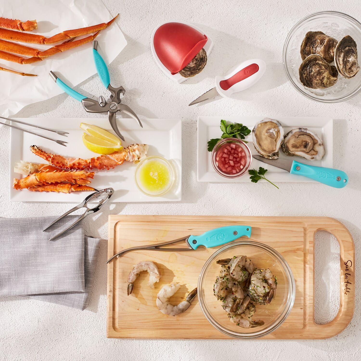 Sur La Table Seafood Kit, Set of 8, Silver