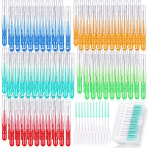 700 pieces interdental brush set included 100 braces brush between teeth 600 toothpick toothpicks tooth floss for cleaner toothpick tooth flossing flosser oral dental hygiene tooth cleaning tool