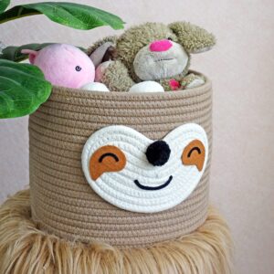 T&T Homewares Small Sloth Baskets for Baby Diaper Organizer, Nursery Storage, Nursery Room Decor, Kids Room Organizer, Pet Toy Storage