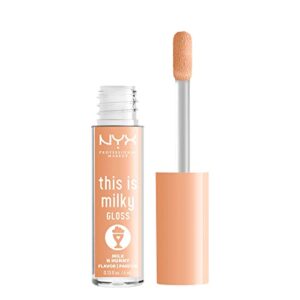 NYX PROFESSIONAL MAKEUP This Is Milky Gloss, Lip Gloss with 12 Hour Hydration, Vegan - Milk & Hunny (Honey Nude)