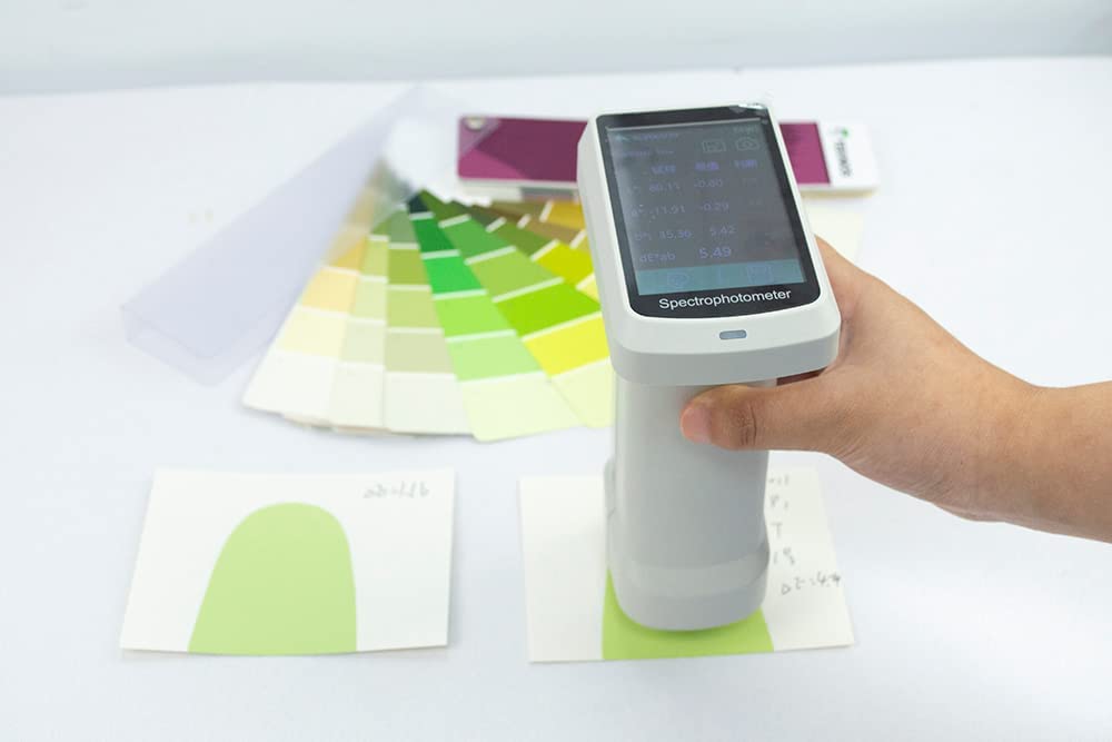 HFBTE Spectrophotometer Ultra-high Repeatability Accuracy Colorimeter Paint Coating Printing Textile Color Difference Test Instrument with Measuring Aperture Φ8mm Illumination Aperture Φ11mm D/8 SCI