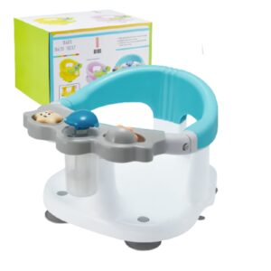 baby bath seat, infant bath seat, bath seat for baby,baby bathtub seat for sit-up 6-36 months 4 suction cups stability (white)