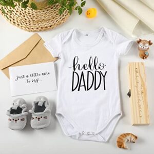 Surprise Pregnancy Announcements for Dad Pregnancy Test Keepsake Box Wooden Baby Announcement Box Hello Daddy Baby Bodysuit Baby Shoes Pregnancy Reveal Card Envelope Baby Gift Sets for Husband Partner