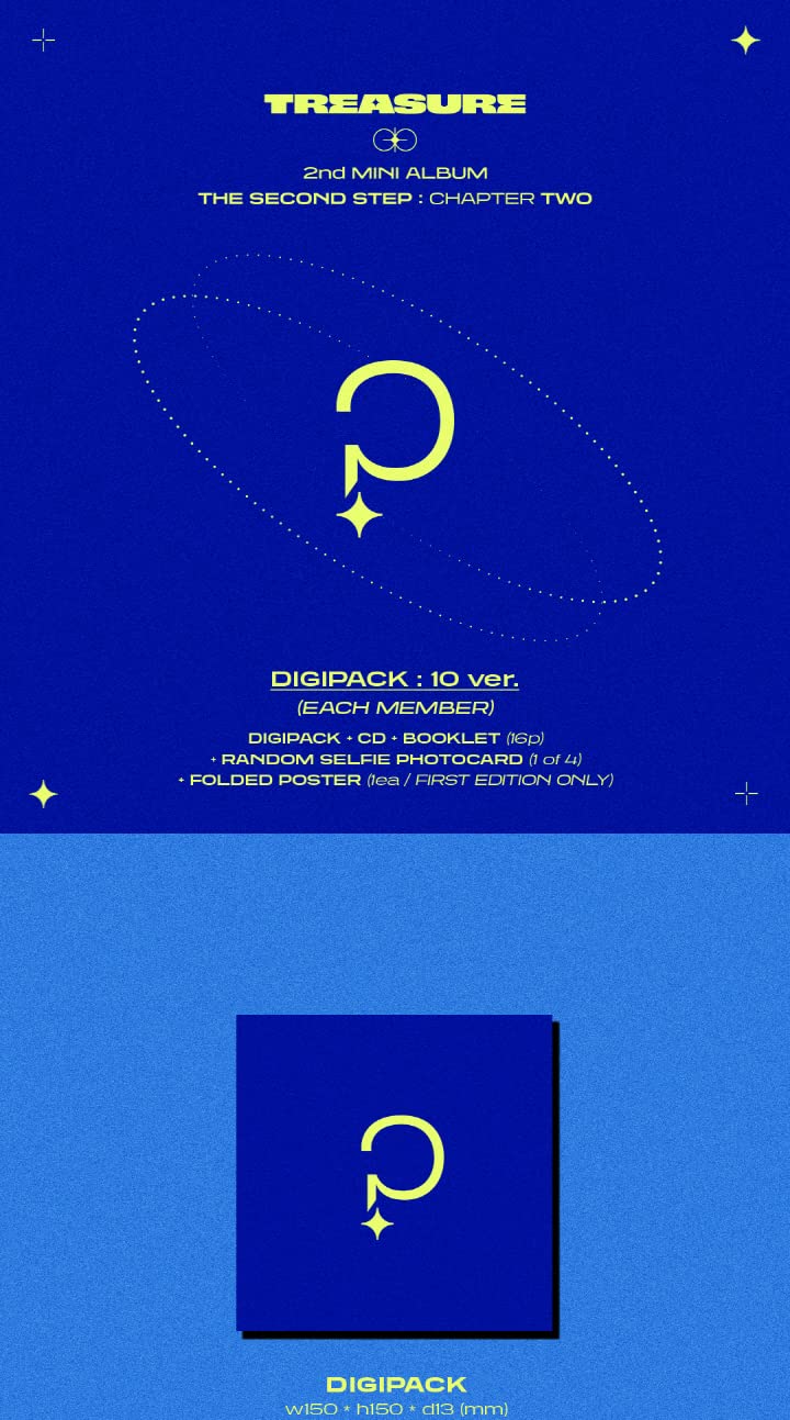 TREASURE THE SECOND STEP : CHAPTER TWO Digipack CD+Booklet+Selfe photocard+Tracking (10 Version SET)