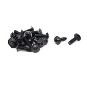 10pcs M8-1.25 x 35mm Flanged Button Head Socket Cap Screw Bolts, Allen Socket Drive, Black Oxide Finish, Carbon Steel 10.9 Grade,DIN7380