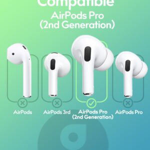 Gcioii 3 Pairs for AirPods Pro 2 Ear Hooks Covers [Added Storage Pouch] Anti-Slip Accessories Compatible with Apple AirPods Pro 2nd Generation (White)