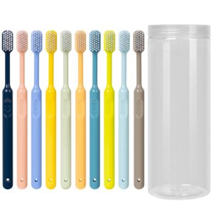 ancwzoz toothbrushes 10 packs soft travel toothbrush bulk for adults