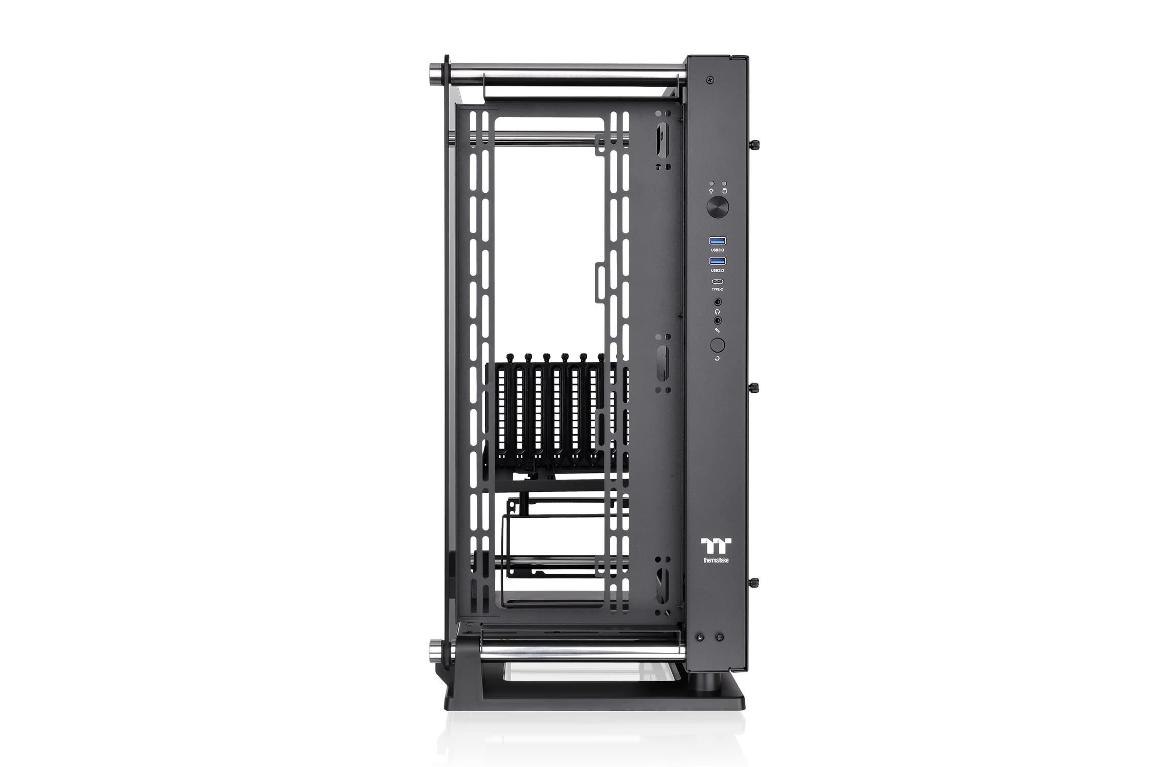 Thermaltake Core P3 Pro E-ATX Tempered Glass Mid Tower Gaming Computer Chassis, Open Frame Panoramic Viewing, Glass Wall-Mount, Rotatable PCI-E Slots, CA-1G4-00M1WN-09