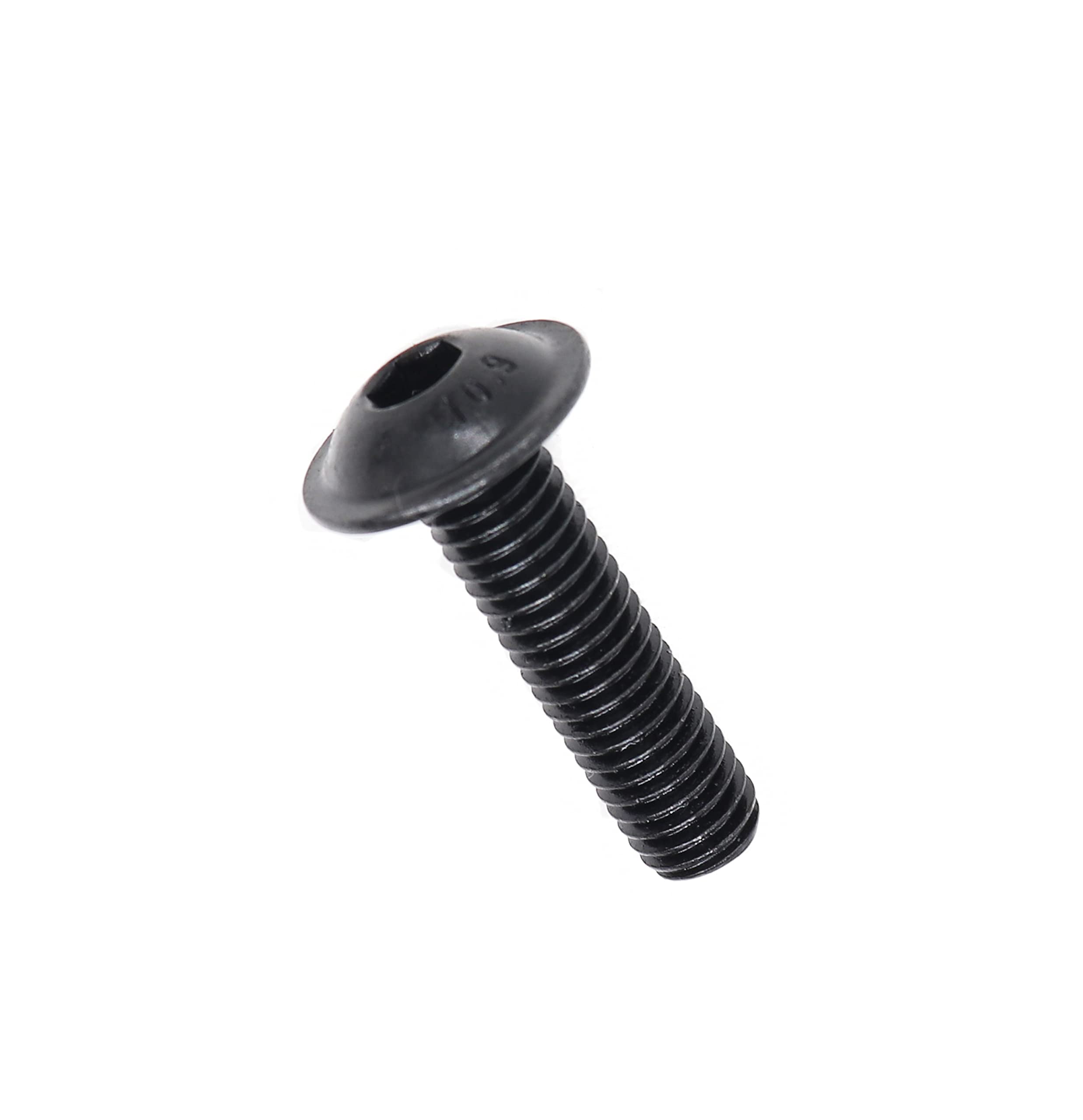 10pcs M8-1.25 x 35mm Flanged Button Head Socket Cap Screw Bolts, Allen Socket Drive, Black Oxide Finish, Carbon Steel 10.9 Grade,DIN7380