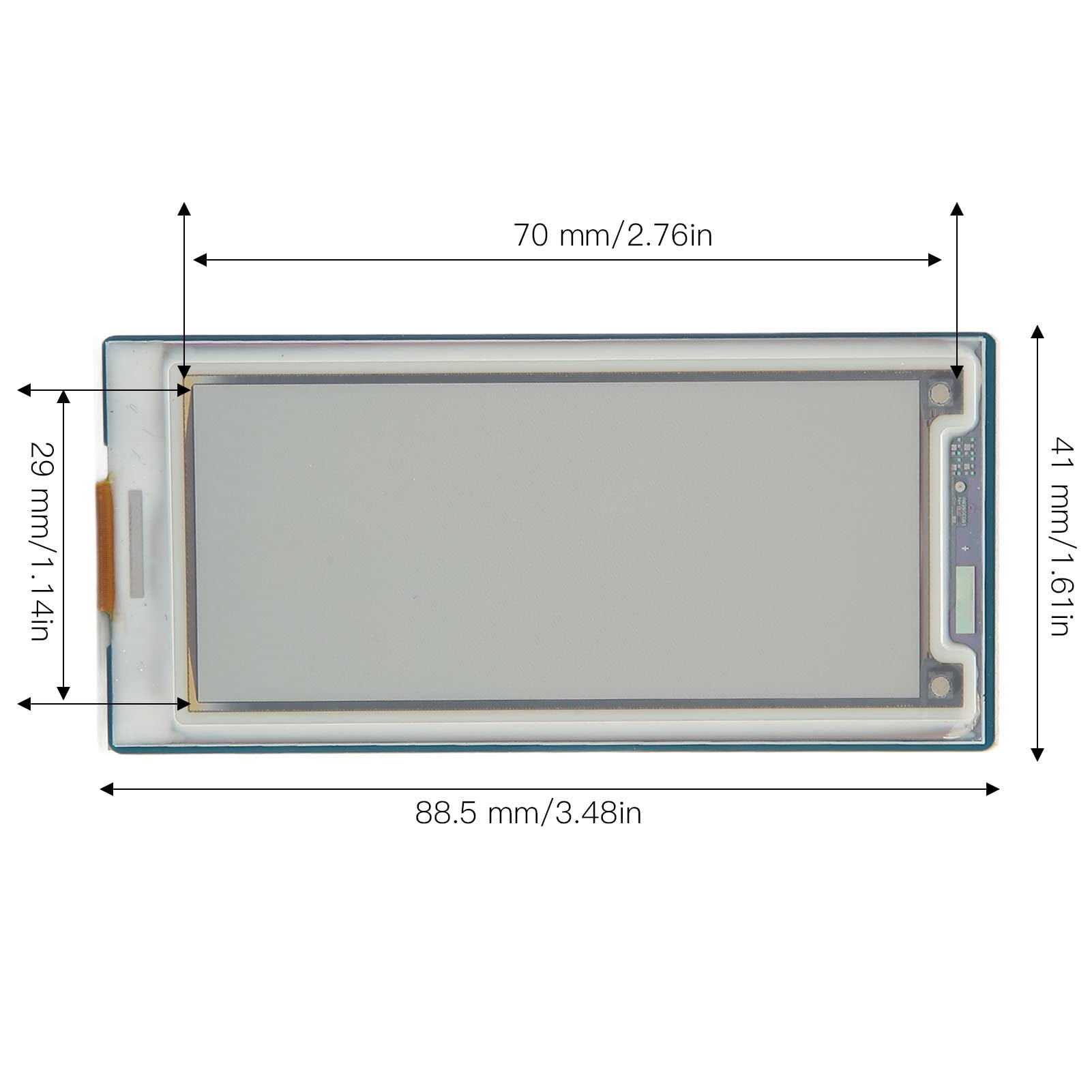 3inch Electronic Ink Display Module, 400 x 168 Resolution Low Power Red, Yellow, Black, White 4 Color Electronic Ink Display Panel, for RPi, for Jetson Nano, for STM32, SPI Interface