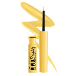 nyx professional makeup vivid brights liquid liner, smear-resistant eyeliner with precise tip - had me at yellow