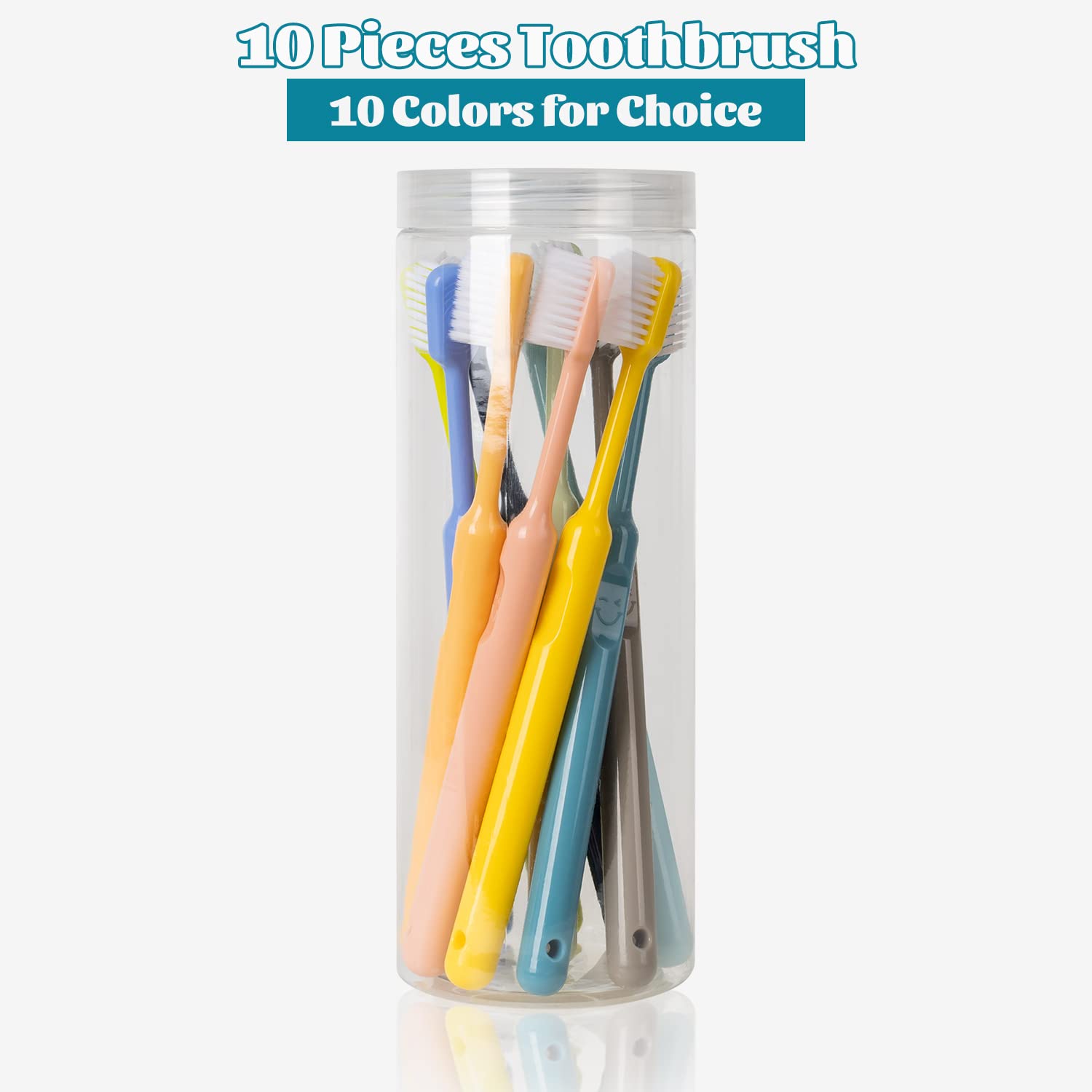 Ancwzoz Toothbrushes 10 Packs Soft Travel Toothbrush Bulk for Adults