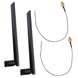 qarequ 6dbi wireless lan antenna (7.87 inch) rp-sma mhf4 extension cable for m.2 ngff wifi network card