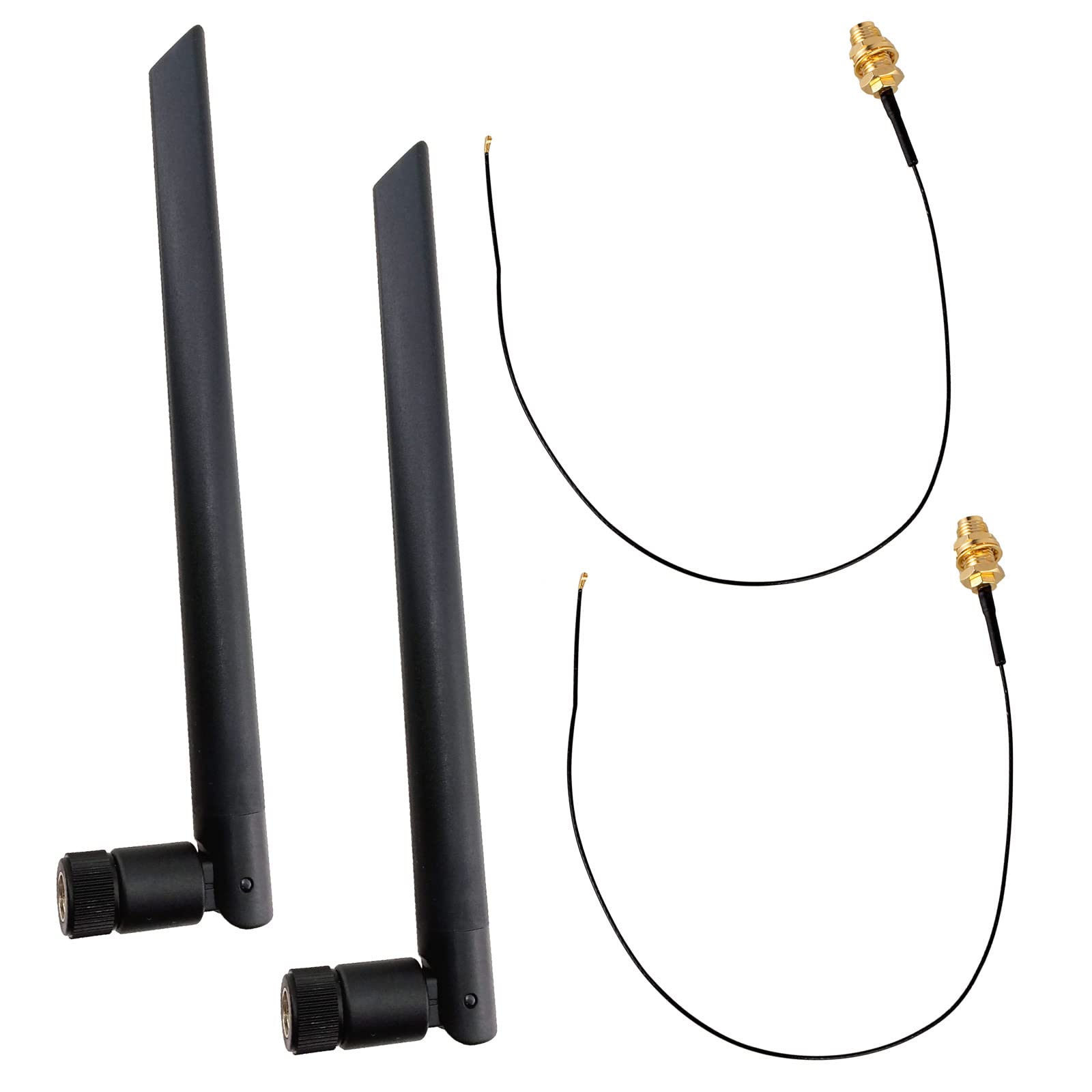 QAREQU 6dBi Wireless LAN Antenna (7.87 inch) RP-SMA MHF4 Extension Cable for M.2 NGFF WiFi Network Card