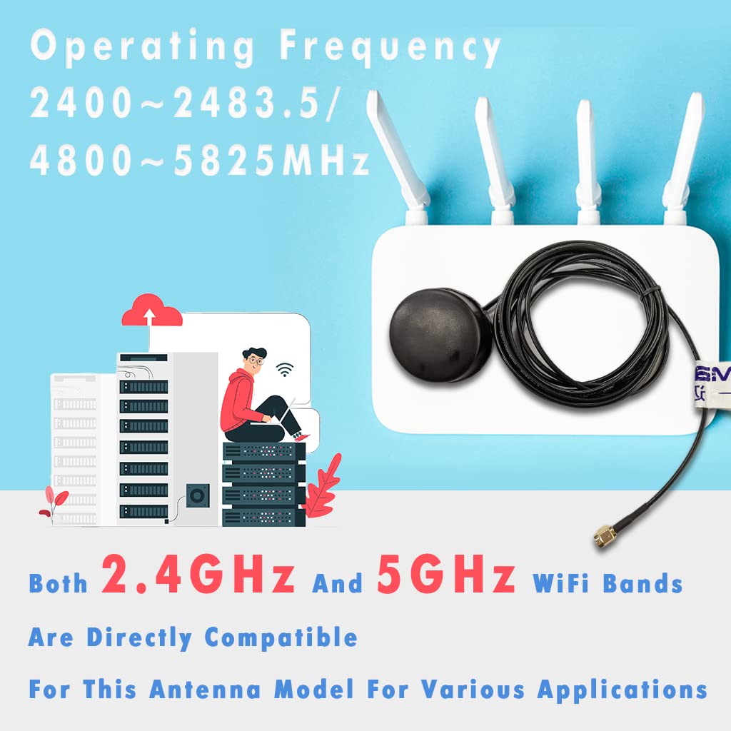 Maswell Small Size WiFi Antenna 2.4GHz 5.8GHz Dualband Screw Mount Dual Band WiFi, WiMAX Bluetooth and Zigbee