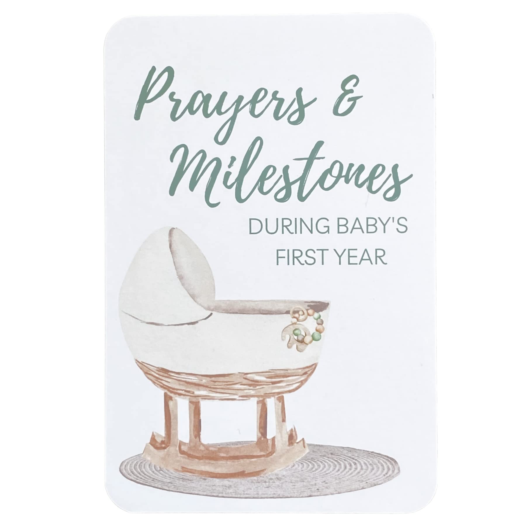 Prayer & Milestone Cards for Baby's First Year, Monthly Baby Milestone Cards, Unique First Time Mom Gift, Religious Baby Shower Gifts, Gender Neutral Baby Keepsake (Classic Neutral)