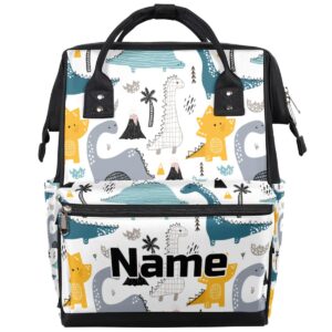 dinosaur personalized diaper bag backpack with name dinosaur custom backpack mommy nappy baby bag waterproof casual travel daypack tote bag for mom dad unisex gifts