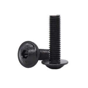 10pcs M8-1.25 x 35mm Flanged Button Head Socket Cap Screw Bolts, Allen Socket Drive, Black Oxide Finish, Carbon Steel 10.9 Grade,DIN7380