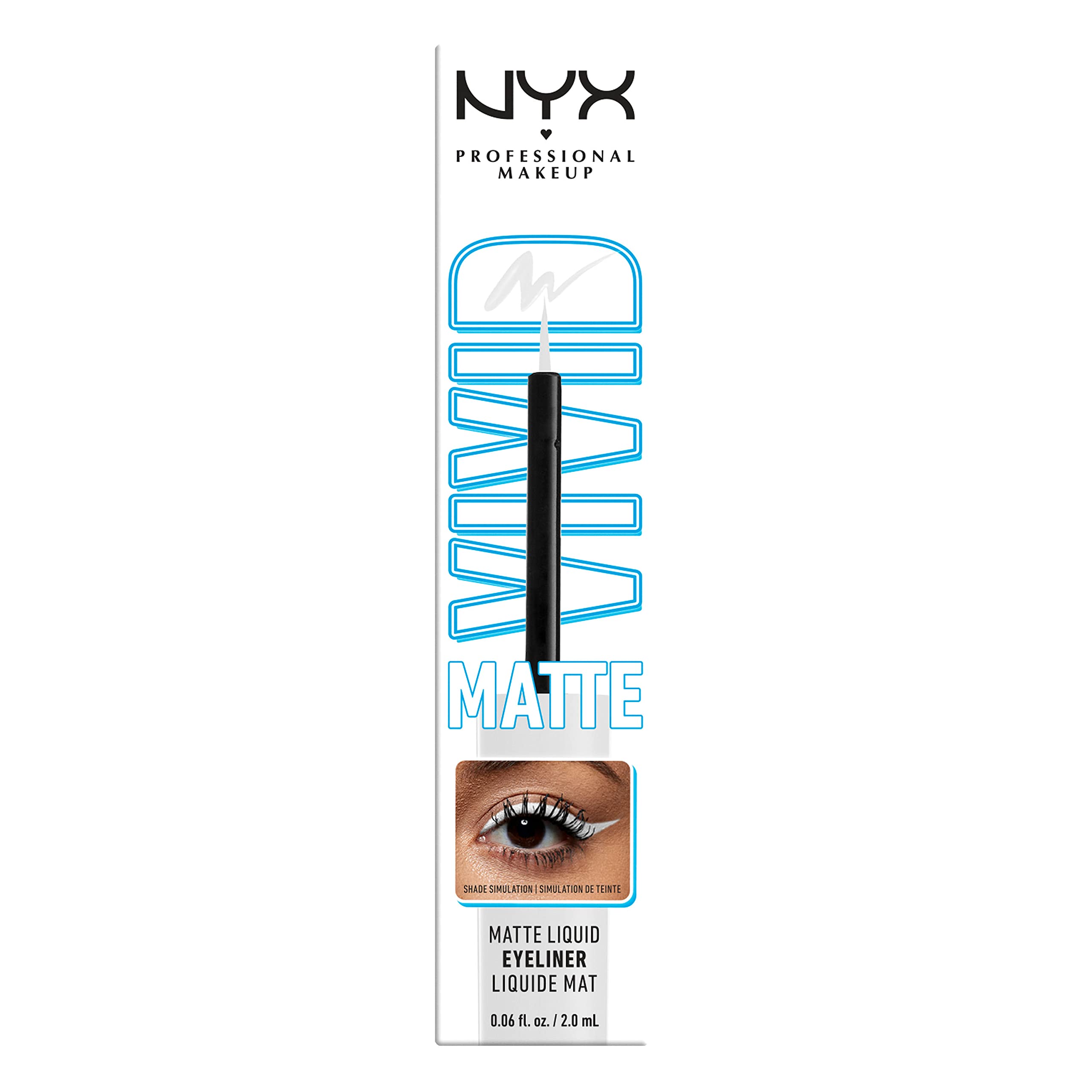 NYX PROFESSIONAL MAKEUP Vivid Matte Liquid Liner, Smear-Resistant Eyeliner with Precise Tip - White