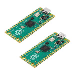 2pcs raspberry pi pico development board, raspberry pi rp2040 dual-core arm cortex m0+ processor, running up to 133 mhz, support c/c++/python, 2mb quad spi flash integrated with spi/i2c/uart interface