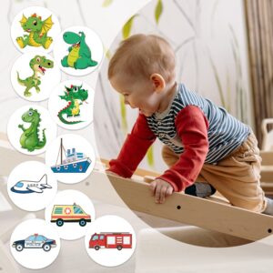 10pcs Potty Training Stickers Reusable Fun Potty Training Toilet Seat Color Changing Pee Stickers for Boys and Girls Potty Targets Stickers with 10 Different Patterns- Dinosaur, Car, Plane