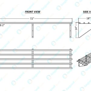 AmGood 72" Long X 18" Deep Stainless Steel Tubular Wall Shelf | NSF Certified | Appliance & Equipment Metal Shelving | Kitchen, Restaurant, Garage, Laundry, Utility Room