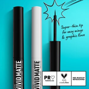 NYX PROFESSIONAL MAKEUP Vivid Matte Liquid Liner, Smear-Resistant Eyeliner with Precise Tip - White