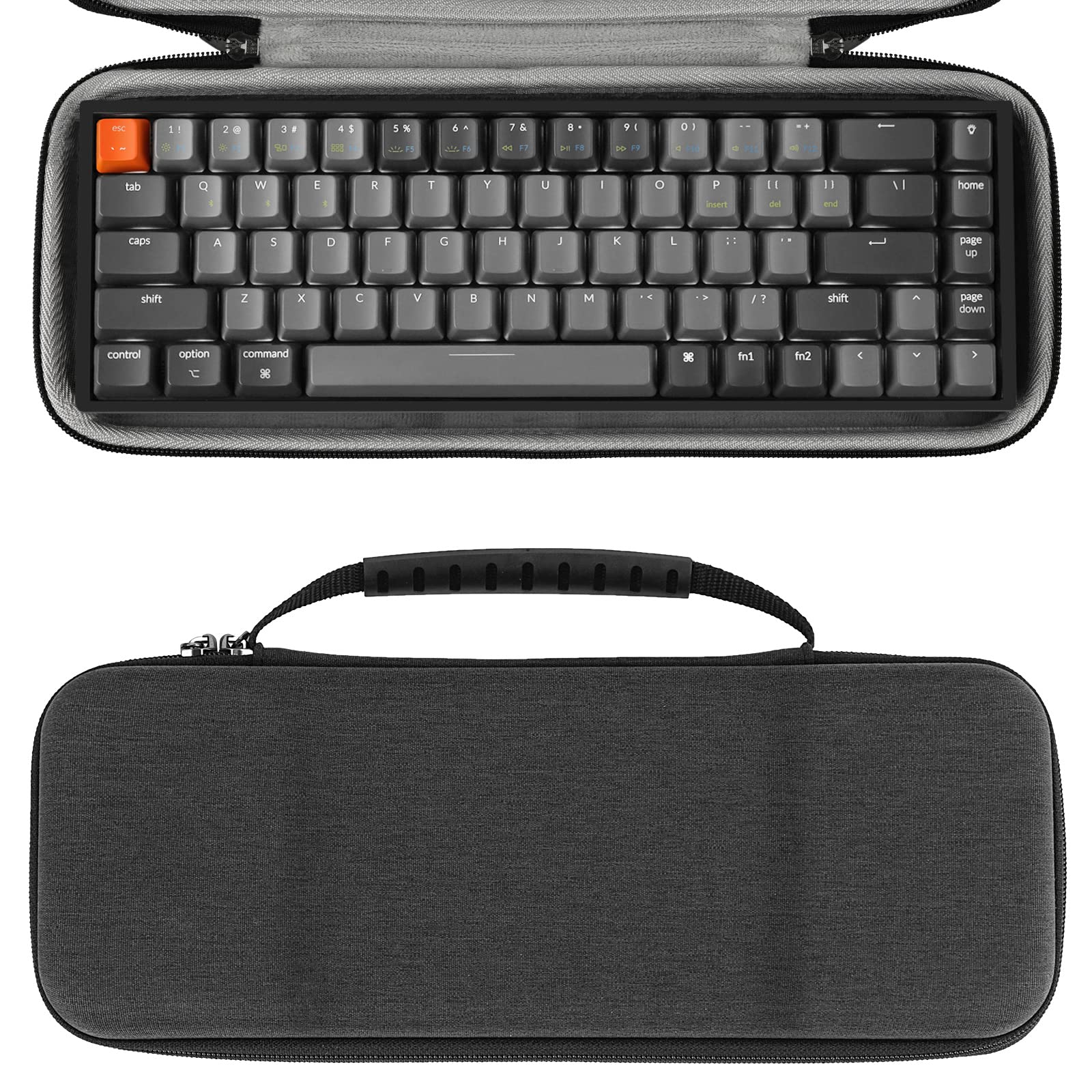 Geekria 65% Compact Keyboard Case, Hard Shell Travel Carrying Bag for 68 Keys Compact Keyboard, Compatible with Keychron K6/ K6 Pro/Keychron Q2 Pro/ Q2 Max, HyperX Alloy Origins 65 Keyboard