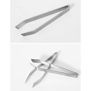 3 Pcs Fish Bone Tweezer Food Tweezers for Hair Removing Stainless Steel Tweezer Fish Bone Clip for Restaurant Slant Tweezer for Bone Removing