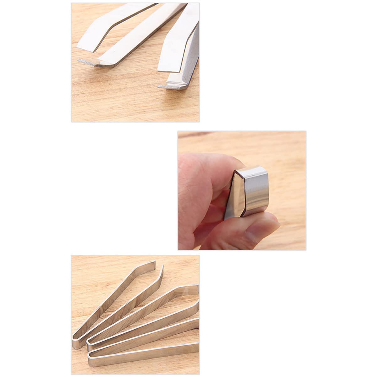 3 Pcs Fish Bone Tweezers Handmade Precision Tweezers for Kitchen Restaurant Home Flat Tip Pig Hair Removal Tool