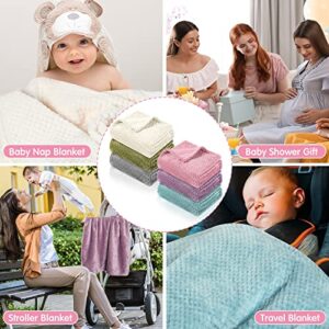 6 Pcs Baby Blanket Flannel Fuzzy Cozy Throw Blankets Soft Warm Fleece Sherpa Blanket for Newborn Infant and Toddler, Nursery Swaddling Blankets for Baby Kids,6 Colors (25 x 32 Inch)