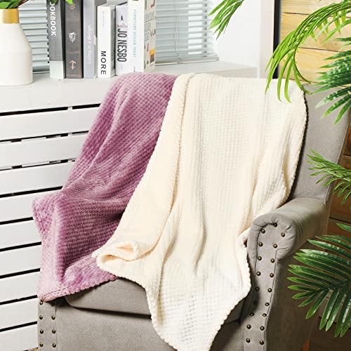 6 Pcs Baby Blanket Flannel Fuzzy Cozy Throw Blankets Soft Warm Fleece Sherpa Blanket for Newborn Infant and Toddler, Nursery Swaddling Blankets for Baby Kids,6 Colors (25 x 32 Inch)