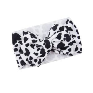 BBTDIN Baby Girl Headband with Cow Print Bow and Hair Clip