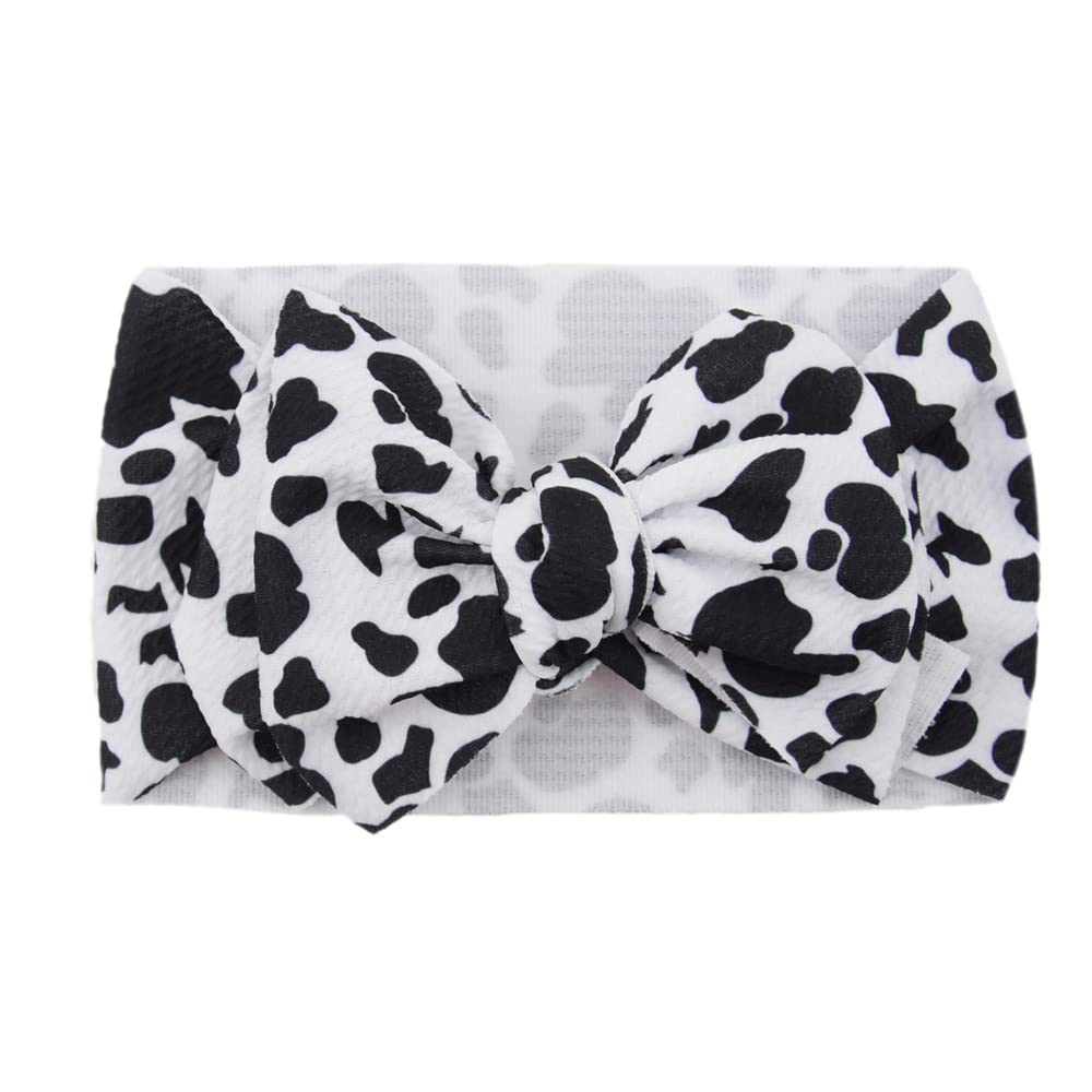 BBTDIN Baby Girl Headband with Cow Print Bow and Hair Clip