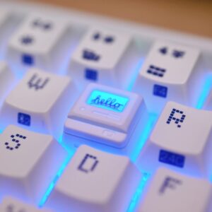 Cmokifuly Cute Keycap,Custom 3D Keycap ESC Key R4 Profile Shine-through Keycap for Mechanical Keyboard,Retro Mini Gaming Pad Keycap (White)