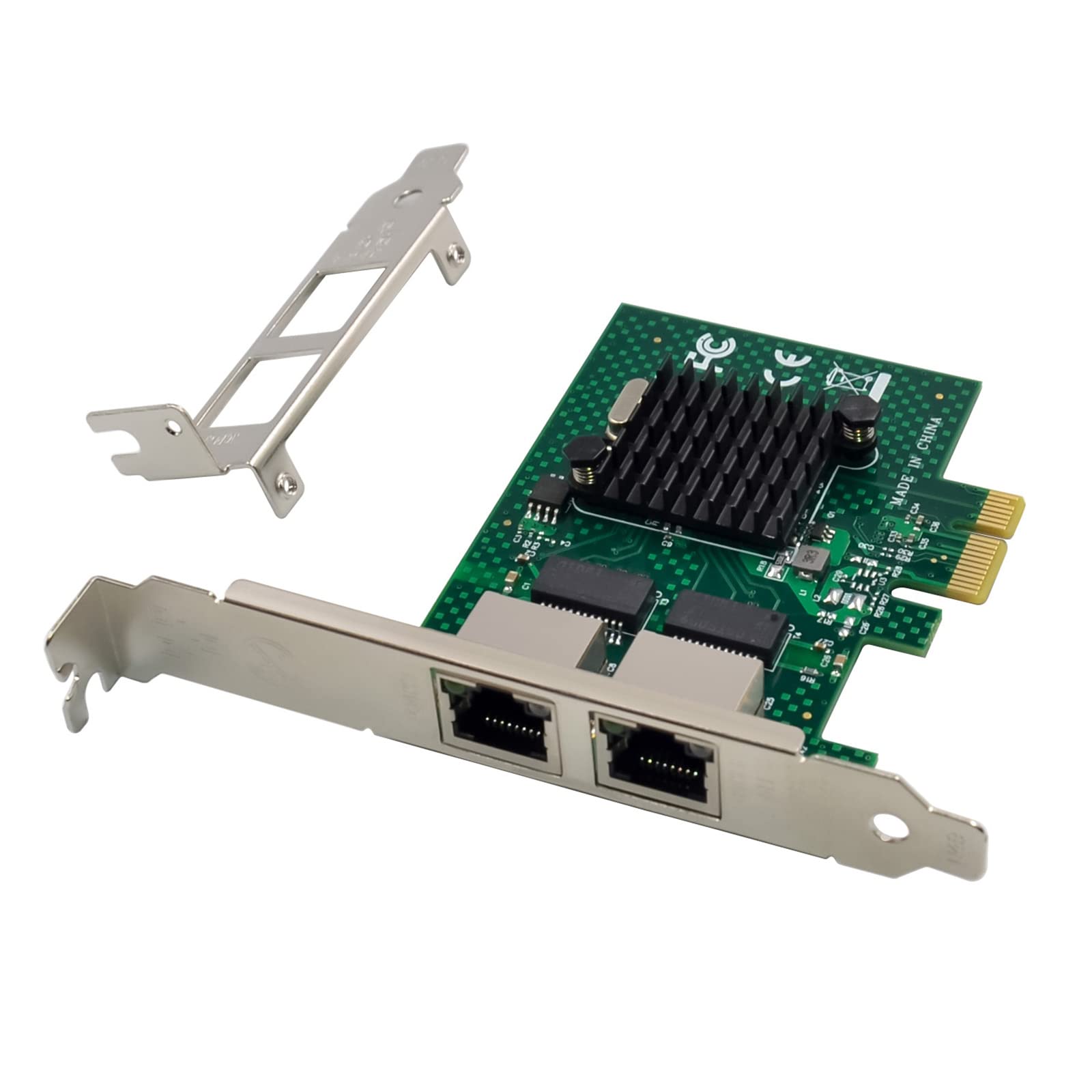 Dual-Port PCIe Gigabit Ethernet Server Adapter with NetXtreme BCM5720-2P Chipset PCI Express 1000M Network LAN Card for Windows Sever Linux Ubuntu VMware