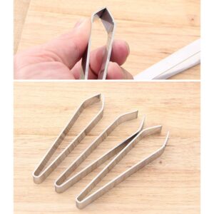 3 Pcs Fish Bone Tweezer Food Tweezers for Hair Removing Stainless Steel Tweezer Fish Bone Clip for Restaurant Slant Tweezer for Bone Removing