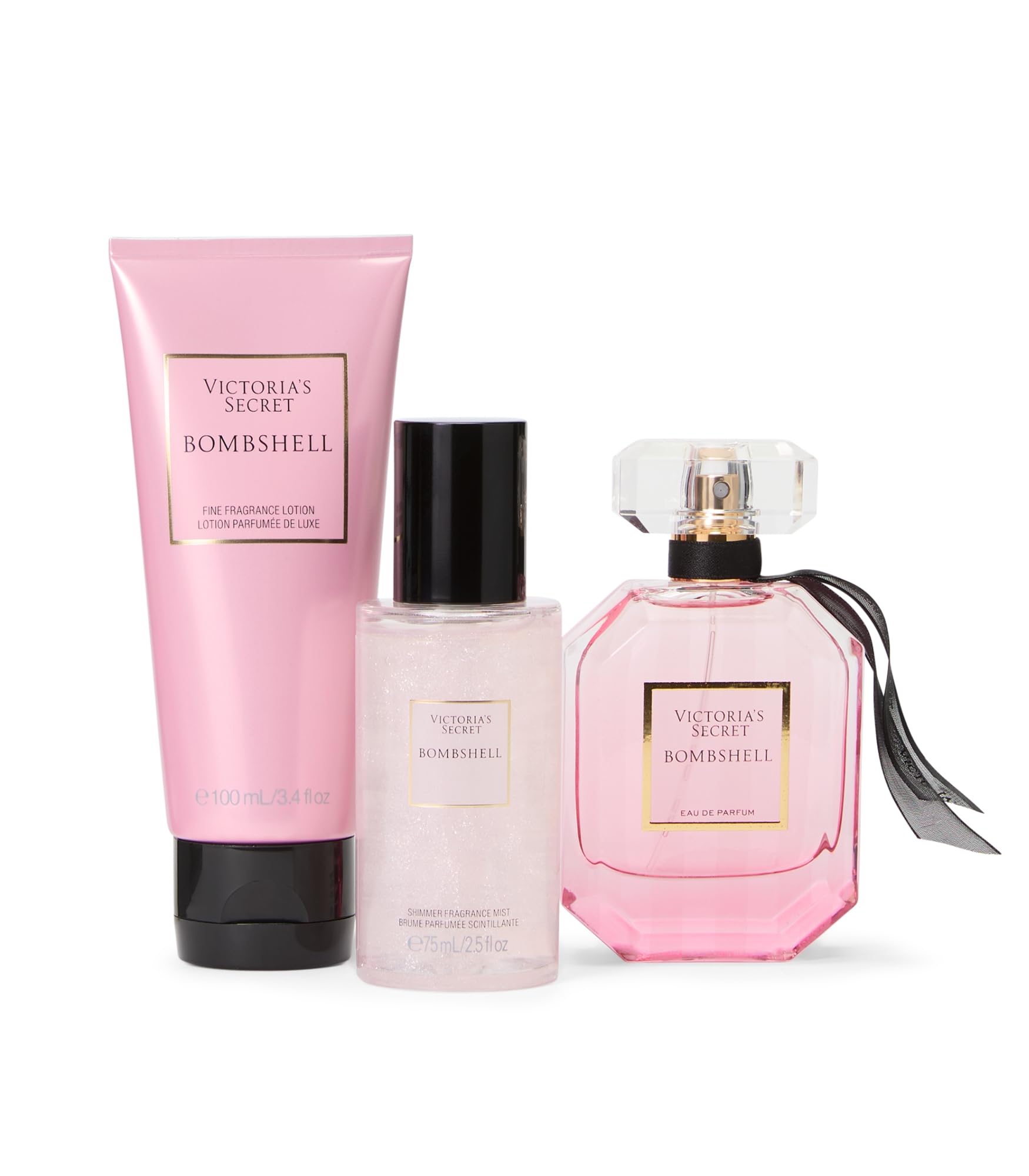 Victoria's Secret Bombshell 3 Piece Luxe Fragrance Gift Set: 1.7 oz. Eau de Parfum, Travel Lotion, & Candle