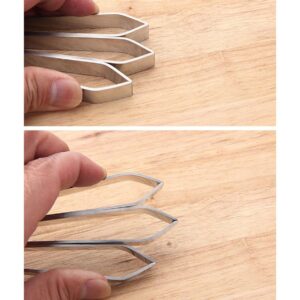 3 Pcs Fish Bone Tweezers Handmade Precision Tweezers for Kitchen Restaurant Home Flat Tip Pig Hair Removal Tool