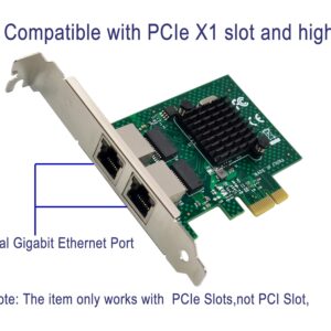 Dual-Port PCIe Gigabit Ethernet Server Adapter with NetXtreme BCM5720-2P Chipset PCI Express 1000M Network LAN Card for Windows Sever Linux Ubuntu VMware