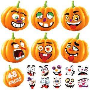 pumpkin decorating kit for kids 48 different pumpkin faces stickers halloween pumpkin stickers halloween pumpkin decor for kids make 48 pumpkins