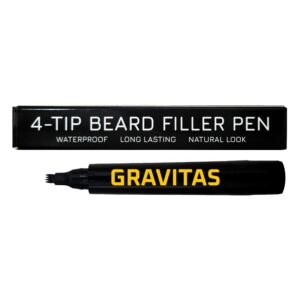 GRAVITAS 4-tip Beard Filler Pen for Men (Dark Brown)