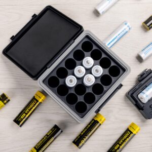 20 Slots 18650 Battery Case, 18650 Battery Organizer,High Capacity Water-Resistant Anti-Shock Anti-Dust, 18650 Battery Box Storage