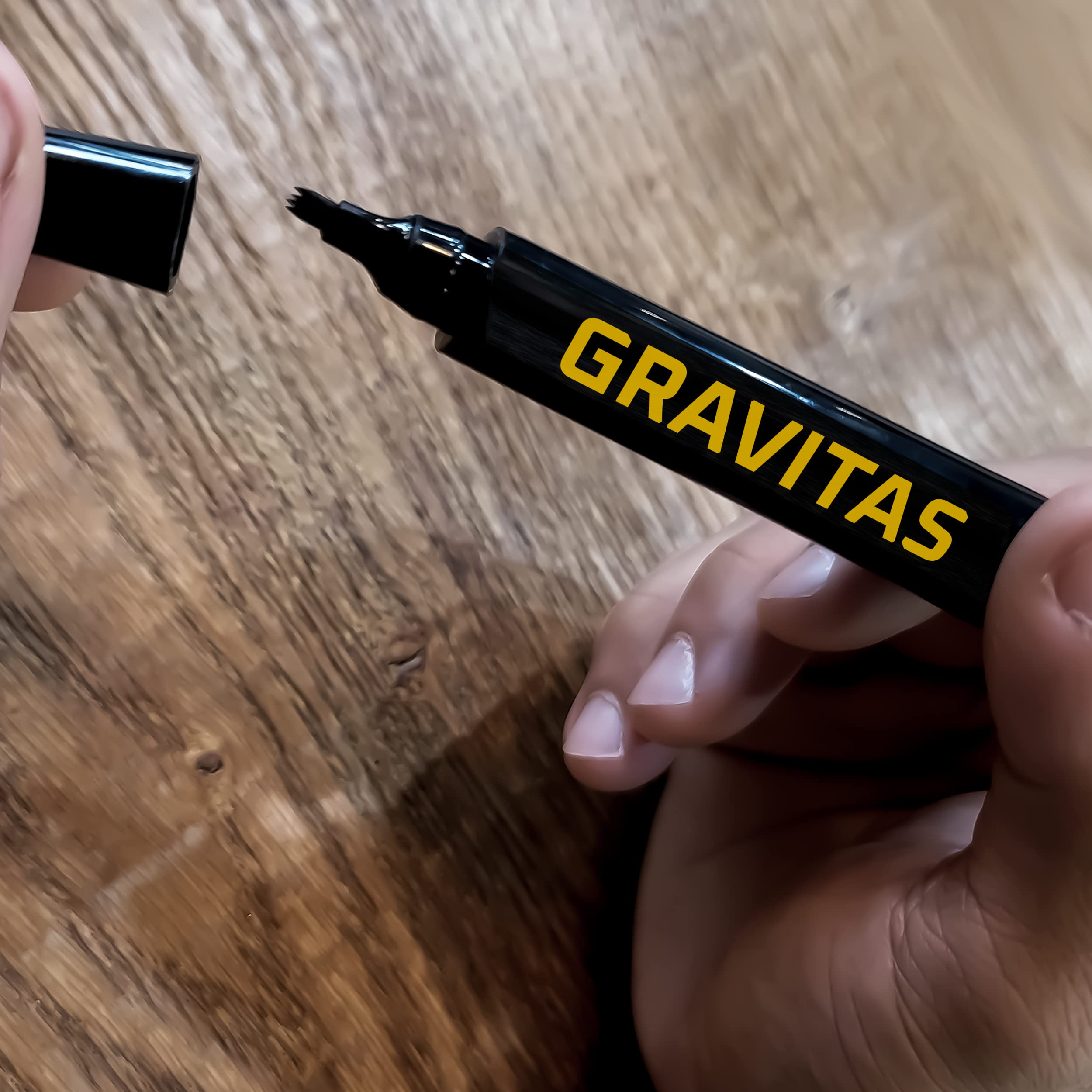 GRAVITAS 4-tip Beard Filler Pen for Men (Dark Brown)