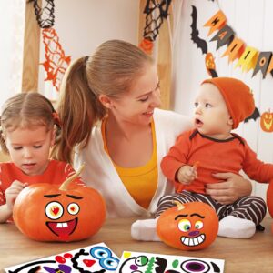 Pumpkin Decorating Kit for Kids 48 Different Pumpkin Faces Stickers Halloween Pumpkin Stickers Halloween Pumpkin Decor for Kids Make 48 Pumpkins