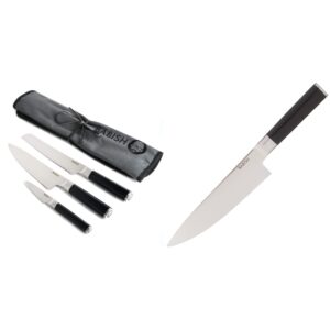 babish german high-carbon 1.4116 steel cutlery, 3-piece w/knife roll & high-carbon 1.4116 german steel cutlery, 8" chef knife,