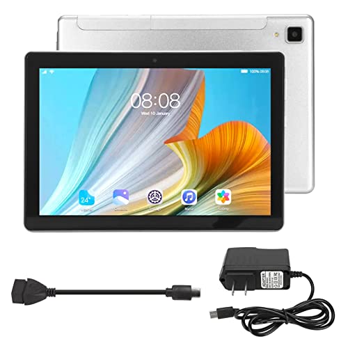 Jakoo HD Tablet, Silver Gray Type C Rechargeable Tablet 8. inch 6000 mAh Rechargeable for Painting US Plug