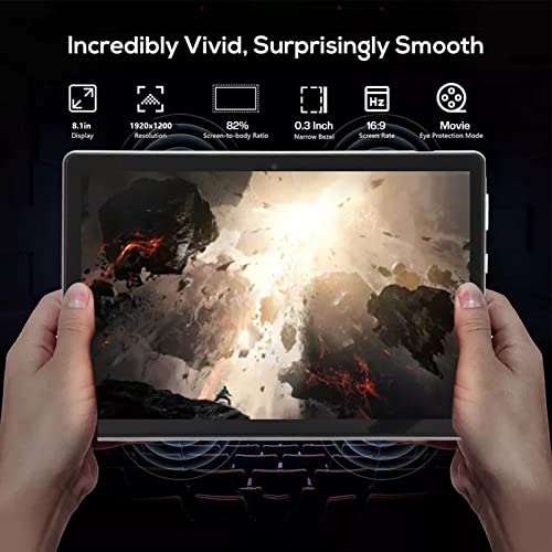 Jakoo HD Tablet, Silver Gray Type C Rechargeable Tablet 8. inch 6000 mAh Rechargeable for Painting US Plug