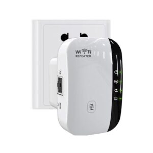 300mbps wifi extender signal booster, wireless dual-band network repeater, with ethernet port, 1-tap setup access point,covers up to 2640 square feet, wifi range extender